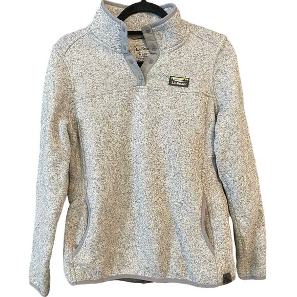 L.L. Bean Quarter Button Grey Jacket Women’s Medium - Picture 1 of 3
